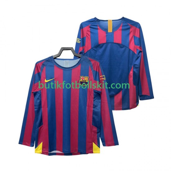 FC Barcelona Champions League 2005 Retro Män Hemma Matchtröja 2006 Långärmad