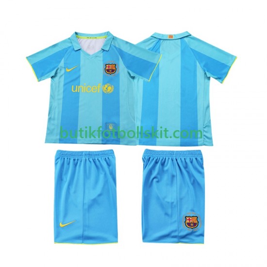 FC Barcelona 2007 Retro Barn Borta Matchtröja 2008 Kortärmad