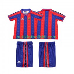 FC Barcelona 1996 1997 Retro Barn Hemma Matchtröja Kortärmad