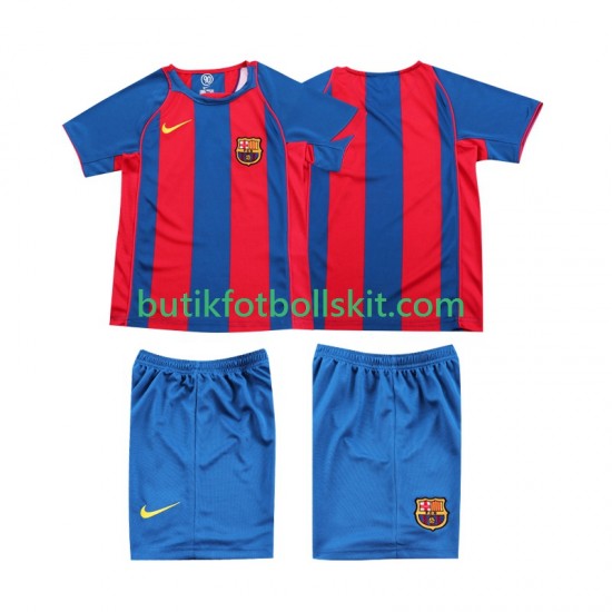 FC Barcelona 2005 Retro Barn Hemma Matchtröja 2004 Kortärmad