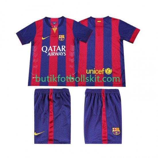 FC Barcelona 2014 2015 Retro Barn Hemma Matchtröja Kortärmad