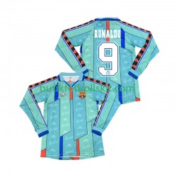 FC Barcelona Ronaldo 9 1996 1997 Retro Män Borta Matchtröja Långärmad