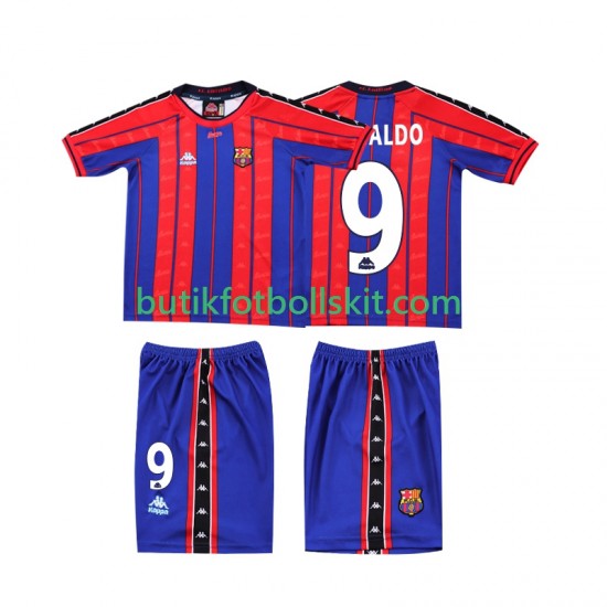 FC Barcelona Ronaldo 9 1997 Retro Barn Hemma Matchtröja 1998 Kortärmad