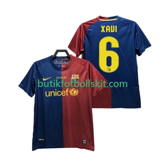 FC Barcelona XAVI 6 Champions League 2009 Retro Män Hemma Matchtröja 2008 Kortärmad