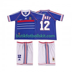 Frankrike Henry 12 Retro Barn Hemma Matchtröja 1998 Kortärmad