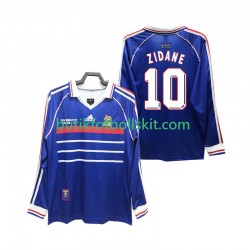 Frankrike ZIDANE 10 Retro Män Hemma Matchtröja 1998 Långärmad