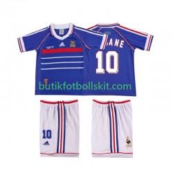 Frankrike ZINANE 10 Retro Barn Hemma Matchtröja 1998 Kortärmad