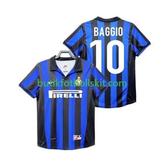 Inter Milan BAGGIO 10 Retro Män Hemma Matchtröja 1999 1998 Kortärmad