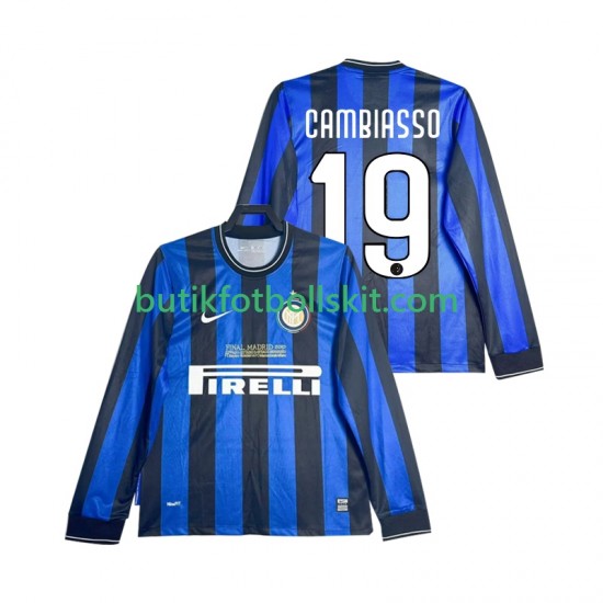 Inter Milan CAMBIASSO 19 2009 Retro Män Hemma Matchtröja 2010 Långärmad