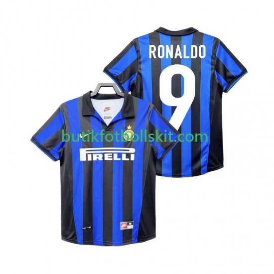 Inter Milan Roanldo 9 Retro Män Hemma Matchtröja 1999 1998 Kortärmad