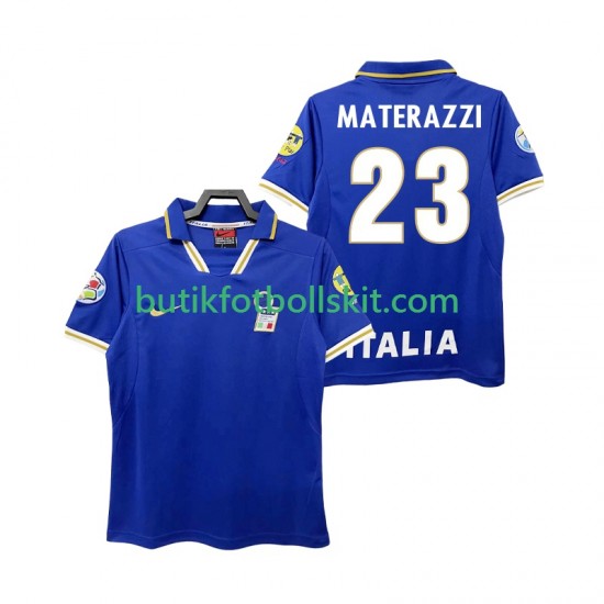 Italien MATERAZZI 23 1996 Retro Män Hemma Matchtröja Kortärmad