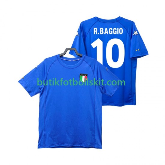 Italien Roberto Baggio 10 2000 Retro Män Hemma Matchtröja Kortärmad