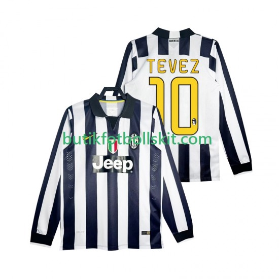 Juventus TEVEZ 10 2014 2015 Retro Män Hemma Matchtröja Långärmad