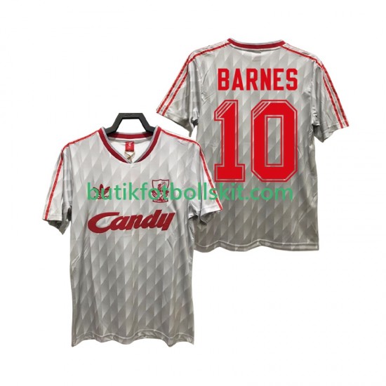 Liverpool BARNES 10 1989 1991 Retro Män Borta Matchtröja Kortärmad