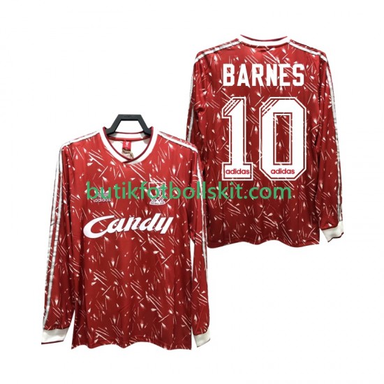 Liverpool BARNES 10 1989 1991 Retro Män Hemma Matchtröja Långärmad