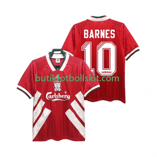 Liverpool BARNES 10 1993 1995 Retro Män Hemma Matchtröja Kortärmad