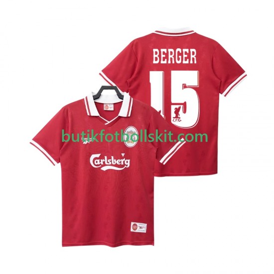 Liverpool BERGER 15 1996 Retro Män Hemma Matchtröja 1998 Kortärmad