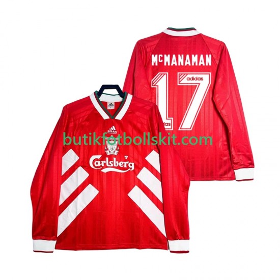Liverpool MCMANAMAN 17 1993 1995 Retro Män Hemma Matchtröja Långärmad