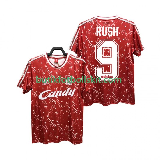 Liverpool Rush 9 1989 1991 Retro Män Hemma Matchtröja Kortärmad