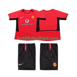 Manchester United Retro Barn Hemma Matchtröja 2004 2002 Kortärmad