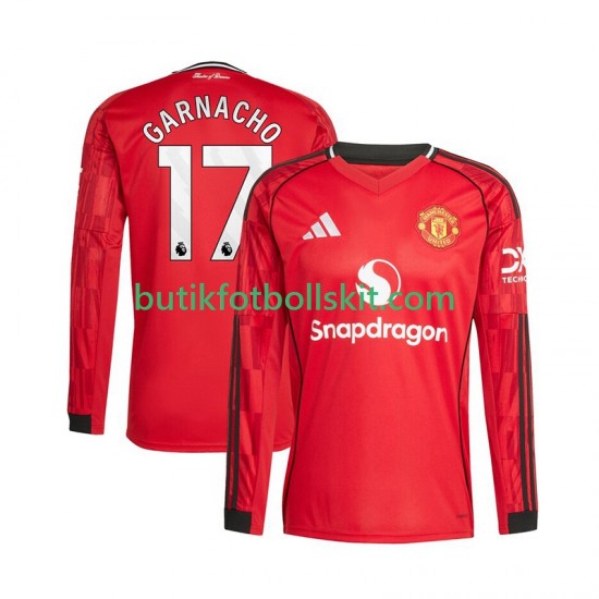 Manchester United Alejandro Garnacho 17 Män Hemma Matchtröja 2025/26 Långärmad