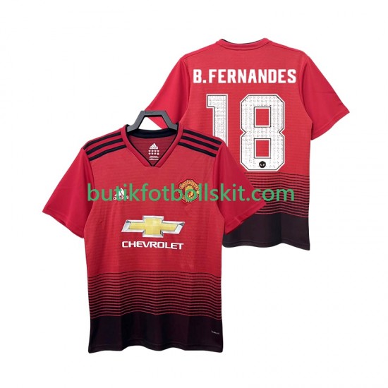 Manchester United B.FERNANDES 18 2018 2019 Retro Män Hemma Matchtröja Kortärmad