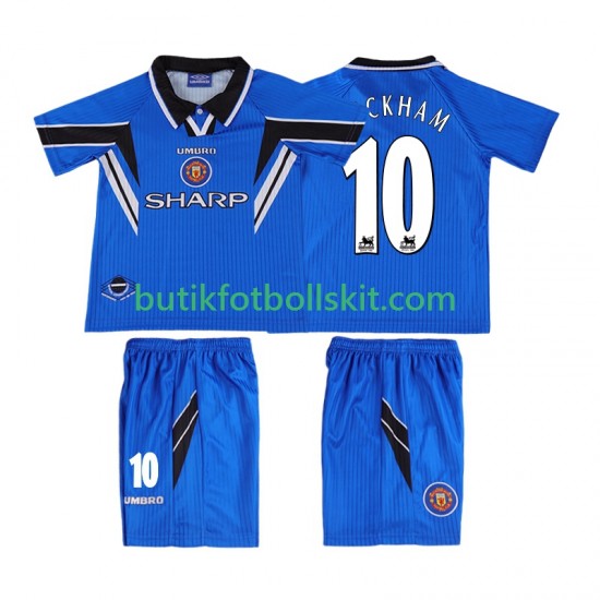Manchester United BECKHAM 10 1996 Retro Barn Tredje Matchtröja 1998 Kortärmad