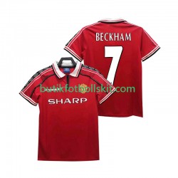 Manchester United BECKHAM 7 Retro Män Hemma Matchtröja 1999 1998 Kortärmad