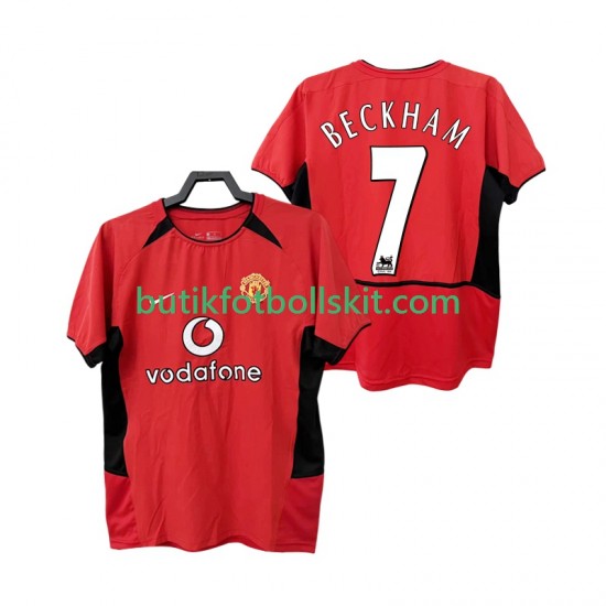 Manchester United BECKHAM 7 Retro Män Hemma Matchtröja 2004 2002 Kortärmad