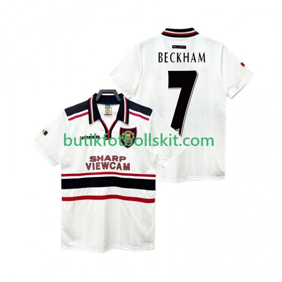 Manchester United Beckham 7 Retro Män Borta Matchtröja 1999 1998 Kortärmad