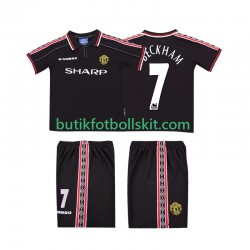 Manchester United Beckham 7 Retro Barn Borta Matchtröja 1999 1998 Kortärmad