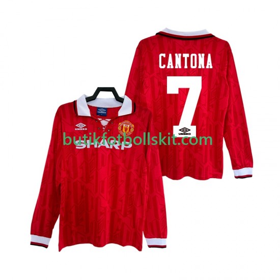Manchester United CANTONA 7 1992 1994 Retro Män Hemma Matchtröja Långärmad