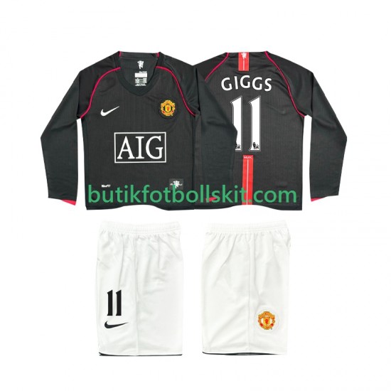 Manchester United GIGGS 11 2007 Retro Barn Borta Matchtröja 2008 Långärmad