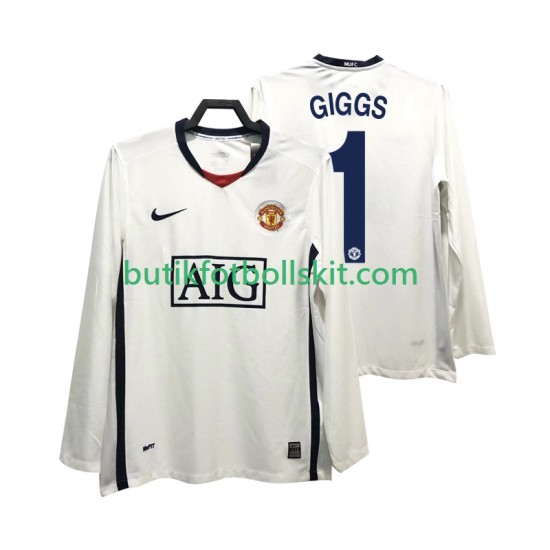 Manchester United GIGGS 11 Premier League 2009 Retro Män Borta Matchtröja 2008 Långärmad