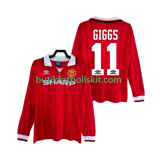 Manchester United GIGGS 11 1992 1994 Retro Män Hemma Matchtröja Långärmad