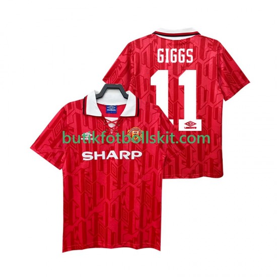Manchester United GIGGS 11 1992 1994 Retro Män Hemma Matchtröja Kortärmad
