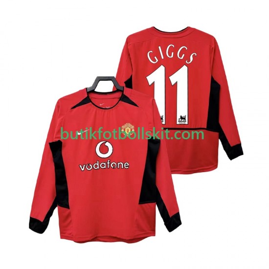 Manchester United GIGGS 11 Retro Män Hemma Matchtröja 2004 2002 Långärmad