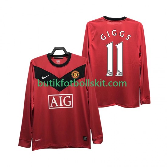 Manchester United GIGGS 11 2009 Retro Män Hemma Matchtröja 2010 Långärmad