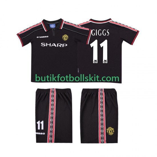 Manchester United GIGGS 11 Retro Barn Borta Matchtröja 1999 1998 Kortärmad