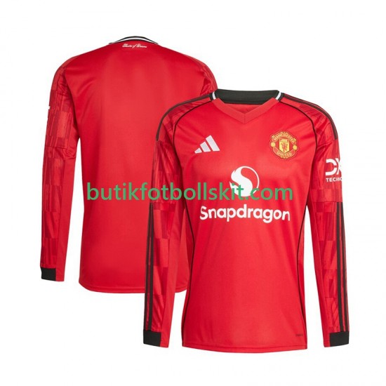 Manchester United Män Hemma Matchtröja 2025/26 Långärmad