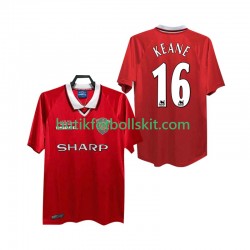 Manchester United Keane 16 2000 Retro Män Hemma Matchtröja 1999 Kortärmad
