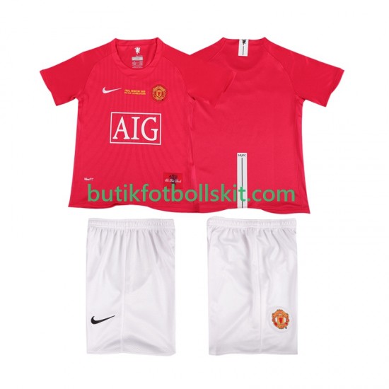 Manchester United Champions League 2007 Retro Barn Hemma Matchtröja 2008 Kortärmad