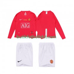 Manchester United Premier League 2009 Retro Barn Hemma Matchtröja 2008 Långärmad