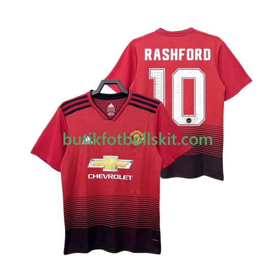 Manchester United RASHFORD 10 2018 2019 Retro Män Hemma Matchtröja Kortärmad