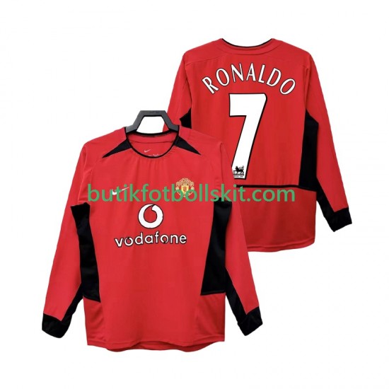 Manchester United RONALDO 7 Retro Män Hemma Matchtröja 2004 2002 Långärmad