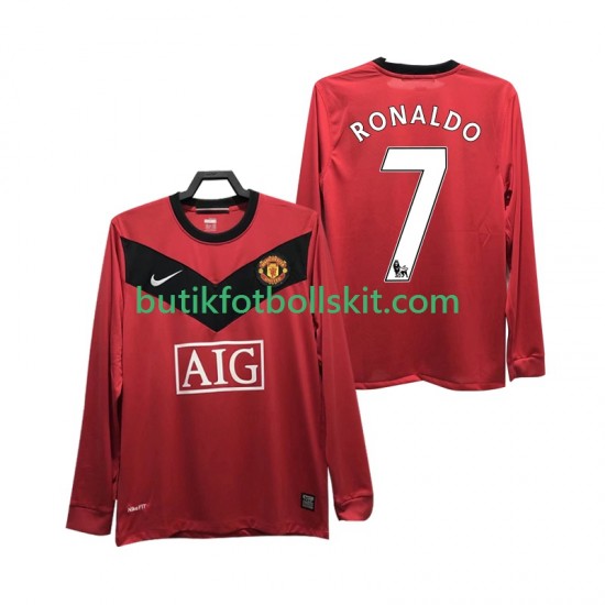 Manchester United RONALDO 7 2009 Retro Män Hemma Matchtröja 2010 Långärmad