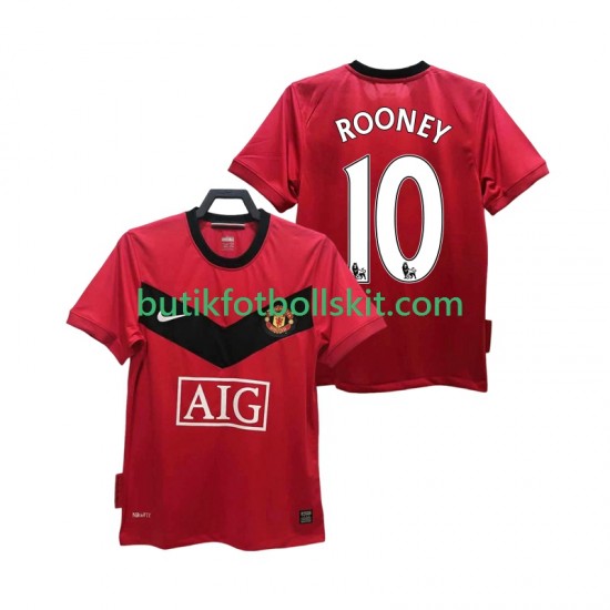 Manchester United ROONEY 10 2009 Retro Män Hemma Matchtröja 2010 Kortärmad