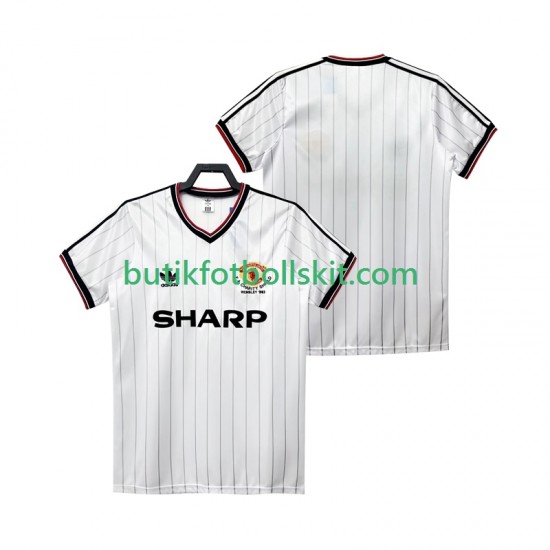 Manchester United 1983 1984 Retro Män Borta Matchtröja Kortärmad