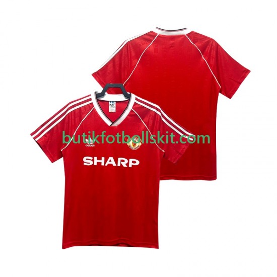 Manchester United 1988 1990 Retro Män Hemma Matchtröja Kortärmad