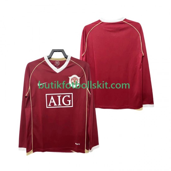 Manchester United 2007 Retro Män Hemma Matchtröja 2006 Långärmad